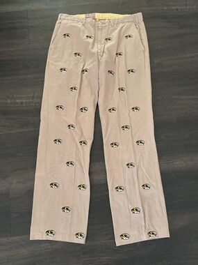 Pennington & Bailes Pants Men's Beige Khaki Mizzou Logo Embroidered Size 34